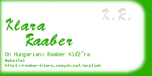 klara raaber business card